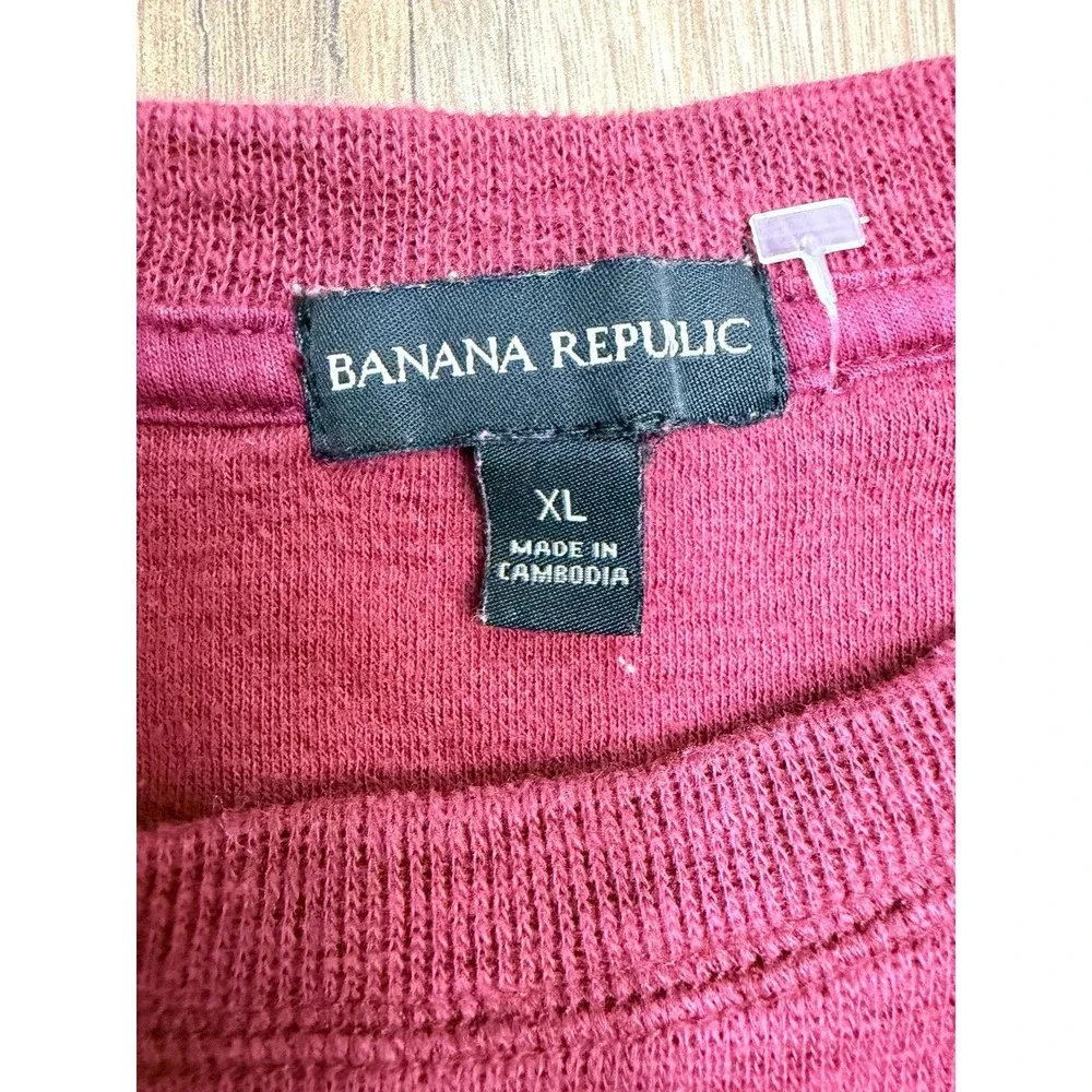 Banana Republic XL Burgundy Raglan Long Sleeve‎ Pullover Top